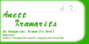 anett kramarits business card